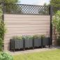 Preview: ARDEBO.de - Gartenpflanzer mit Rädern Schwarz 160 x 40 x 44 cm PP