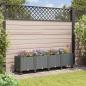 Preview: ARDEBO.de - Gartenpflanzer mit Rädern Hellgrau 160 x 40 x 48 cm PP