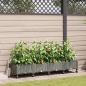 Preview: ARDEBO.de - Garten Blumenkübel mit Bewässerung und Rädern 4 Stk. Hellgrau