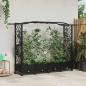 Preview: ARDEBO.de - Hochbeet mit Rankgitter und Dach Schwarz 207 x 40 x 129 cm PP