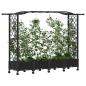 Preview: Hochbeet mit Rankgitter und Dach Schwarz 207 x 40 x 129 cm PP