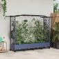 Preview: ARDEBO.de - Hochbeet mit Rankgitter und Dach Grau 207 x 40 x 129 cm PP