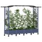 Preview: Hochbeet mit Rankgitter und Dach Grau 207 x 40 x 129 cm PP