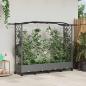Preview: ARDEBO.de - Hochbeet mit Rankgitter und Dach Hellgrau 207 x 40 x 129 cm PP