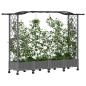 Preview: Hochbeet mit Rankgitter und Dach Hellgrau 207 x 40 x 129 cm PP