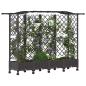 Preview: Hochbeet mit Rankgitter und Dach Braun 203,5 x 40 x 129 cm PP