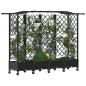 Preview: Hochbeet mit Rankgitter und Dach Schwarz 203,5 x 40 x 129 cm PP
