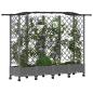 Preview: Hochbeet mit Rankgitter und Dach Hellgrau 203,5 x 40 x 129 cm