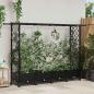 Preview: ARDEBO.de - Hochbeet mit Rankgitter und Dach Schwarz 203 x 40 x 127 cm PP