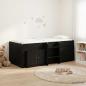 Preview: ARDEBO.de - Loft Bettgestell mit Schrank 3 stk. Schwarz Holzwerkstoff