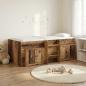 Preview: ARDEBO.de - Loft Bettgestell mit Schrank 3 stk. Altholz Holzwerkstoff