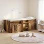 Preview: ARDEBO.de - Loft Bettgestell mit Schrank 3 stk. Altholz Holzwerkstoff