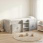 Preview: ARDEBO.de - Loft Bettgestell mit Schrank 3 stk. Betongrau Holzwerkstoff