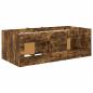 Preview: Loft Bettgestell mit Schrank 3 stk. Räuchereiche Holzwerkstoff