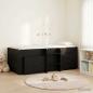Preview: ARDEBO.de - Loft Bettgestell mit Schrank 3 stk. Schwarz Holzwerkstoff