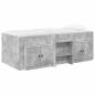 Preview: Loft Bettgestell mit Schrank 3 stk. Betongrau Holzwerkstoff