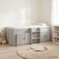 Preview: ARDEBO.de - Loft Bettgestell mit Schrank 3 stk. Grau Sonoma Holzwerkstoff