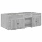 Preview: Loft Bettgestell mit Schrank 3 stk. Grau Sonoma Holzwerkstoff