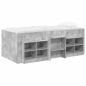 Preview: Loft Bettgestell mit Schrank 3 Stk. Betongrau Holzwerkstoff