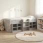 Preview: ARDEBO.de - Loft Bettgestell mit Schrank 3 stk. Betongrau Holzwerkstoff