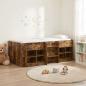 Preview: ARDEBO.de - Loft Bettgestell mit Schrank 3 stk. Räuchereiche Holzwerkstoff
