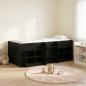 Preview: ARDEBO.de - Loft Bettgestell mit Schrank 3 stk. Schwarz Holzwerkstoff