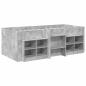 Preview: Loft Bettgestell mit Schrank 3 stk. Betongrau Holzwerkstoff