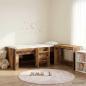 Preview: ARDEBO.de - Bettgestell mit Schreibtisch 2 Stk. Altholz Holzwerkstoff