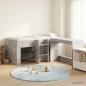 Preview: ARDEBO.de - Hochbett mit Schreibtisch für Kinder 2 Stk. Betongrau