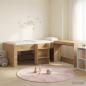 Preview: ARDEBO.de - Hochbett mit Schreibtisch für Kinder 2 stk. Artisan-Eiche