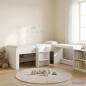 Preview: ARDEBO.de - Hochbett mit Schreibtisch für Kinder 2 Stk. Weiß Holzwerkstoff