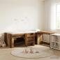 Preview: ARDEBO.de - Hochbett mit Schreibtisch für Kinder 2 Stk. Altholz