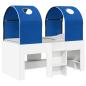 Preview: Bett mit Tunnel 3 stk. Weiß und Blau Holzwerkstoff