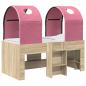 Preview: Bett mit Tunnel 3 Stk. Sonoma und Pink Holzwerkstoff