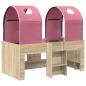 Preview: Bett mit Tunnel 3 Stk. Sonoma und Pink Holzwerkstoff