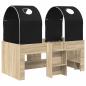 Preview: Bett mit Tunnel 3 Stk. Sonoma und Schwarz Holzwerkstoff
