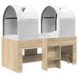 Preview: Bett mit Tunnel 3 Stk. Sonoma und Weiß Holzwerkstoff