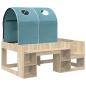 Preview: Bett mit Tunnel 3 Stk. Sonoma Eiche und Hellblau Holzwerkstoff