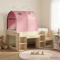 Preview: ARDEBO.de - Bett mit Tunnel 3 Stk. Sonoma Eiche und Pink Holzwerkstoff