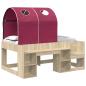 Preview: Bett mit Tunnel 3 Stk. Sonoma Eiche und Rot Holzwerkstoff