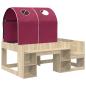 Preview: Bett mit Tunnel 3 Stk. Sonoma Eiche und Rot Holzwerkstoff