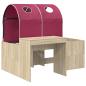 Preview: Bett mit Tunnel 3 stk. Sonoma Eiche und Rot Holzwerkstoff