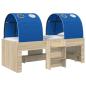 Preview: Bett mit Tunnel 4 stk. Sonoma Eiche und Blau Holzwerkstoff