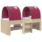 Preview: Bett mit Tunnel 3 Stk. Sonoma Eiche und Rot Holzwerkstoff