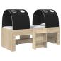Preview: Bett mit Tunnel 3 Stk. Sonoma Eiche und Schwarz Holzwerkstoff
