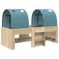 Preview: Bett mit Tunnel 3 Stk. Sonoma Eiche und Hellblau Holzwerkstoff