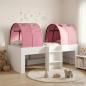 Preview: ARDEBO.de - Bett mit Tunnel 3 stk. Weiß und Rosa Holzwerkstoff