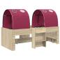 Preview: Bett mit Tunnel 3 Stk. Sonoma und Rot Holzwerkstoff