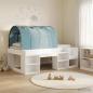 Preview: ARDEBO.de - Bett mit Tunnel 3 stk. Weiß und Hellblau Holzwerkstoff