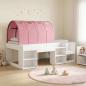 Preview: ARDEBO.de - Bett mit Tunnel mit Regal 3 stk. Weiß und Rosa Holzwerkstoff
